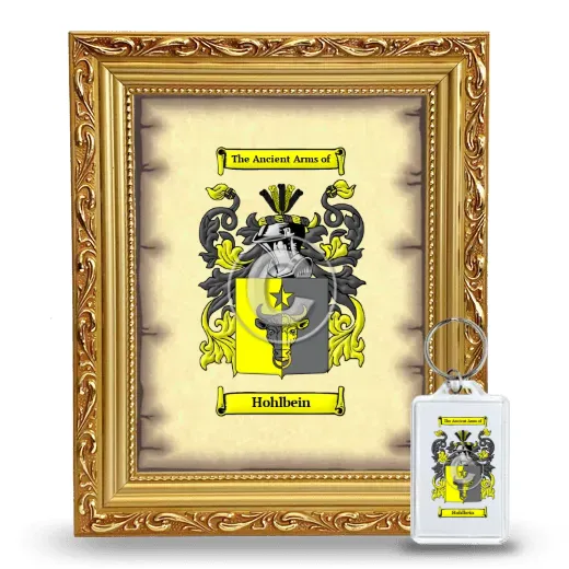 Hohlbein Framed Coat of Arms and Keychain - Gold