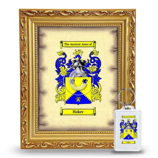 Hoker Framed Coat of Arms and Keychain - Gold