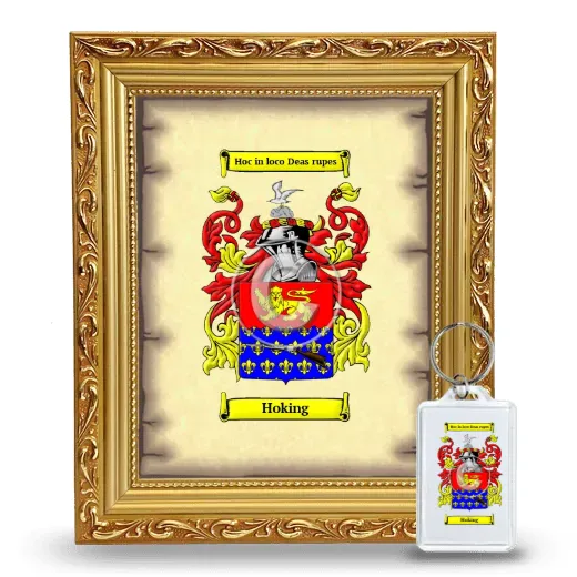 Hoking Framed Coat of Arms and Keychain - Gold