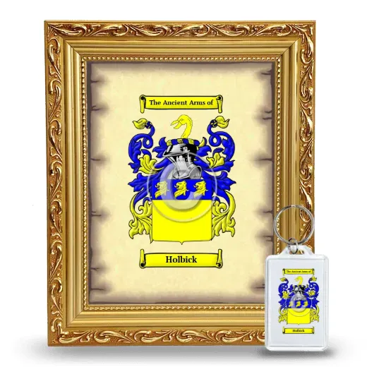 Holbick Framed Coat of Arms and Keychain - Gold