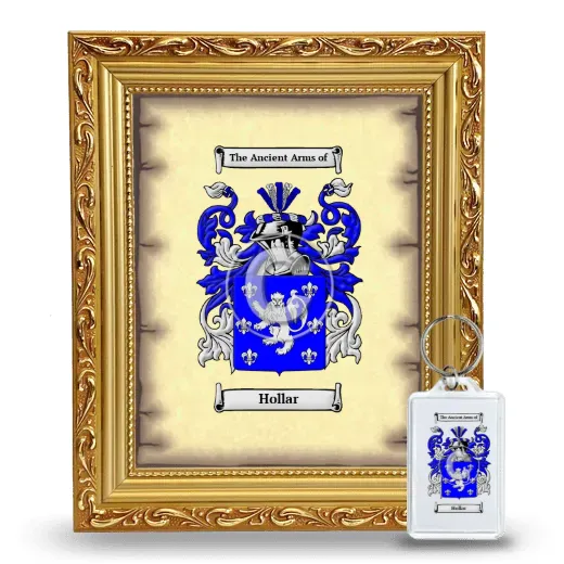 Hollar Framed Coat of Arms and Keychain - Gold