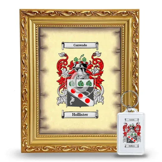 Hollister Framed Coat of Arms and Keychain - Gold