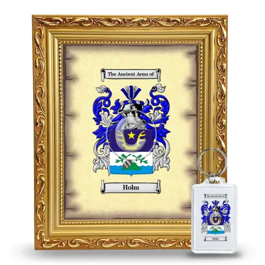 Holm Framed Coat of Arms and Keychain - Gold