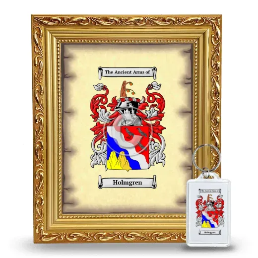 Holmgren Framed Coat of Arms and Keychain - Gold