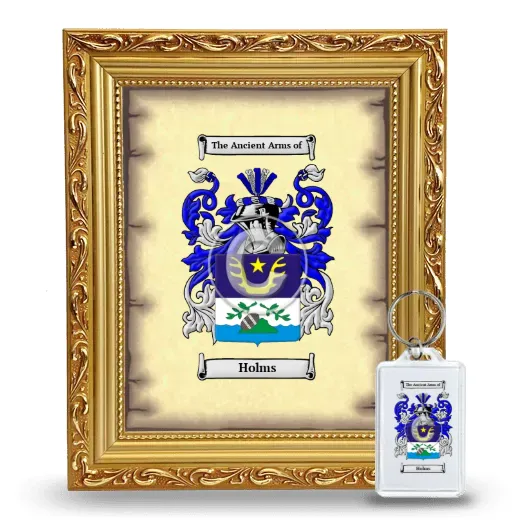 Holms Framed Coat of Arms and Keychain - Gold