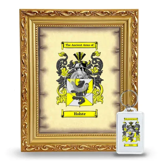Holste Framed Coat of Arms and Keychain - Gold