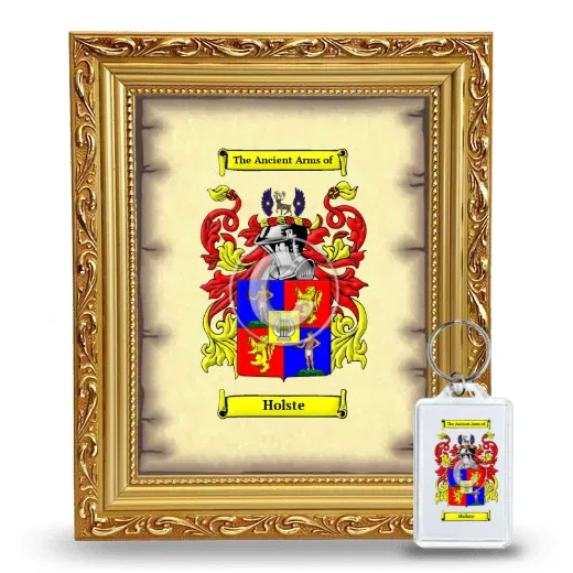Holste Framed Coat of Arms and Keychain - Gold
