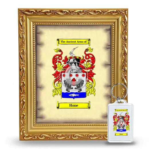 Hone Framed Coat of Arms and Keychain - Gold