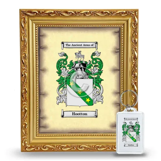 Hootton Framed Coat of Arms and Keychain - Gold
