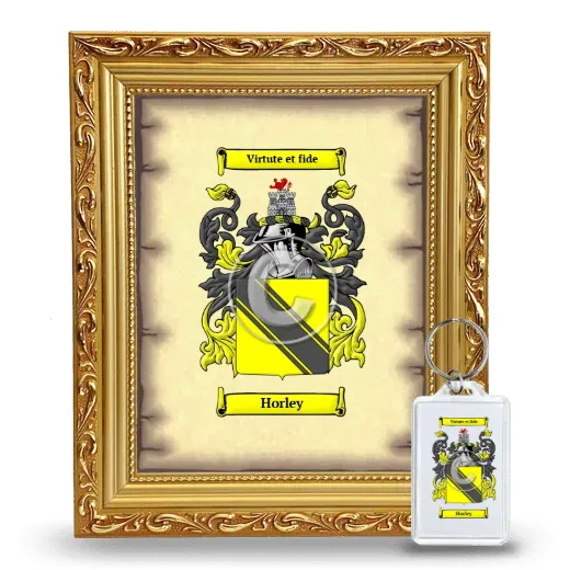 Horley Framed Coat of Arms and Keychain - Gold