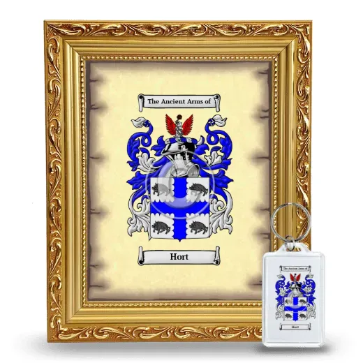 Hort Framed Coat of Arms and Keychain - Gold