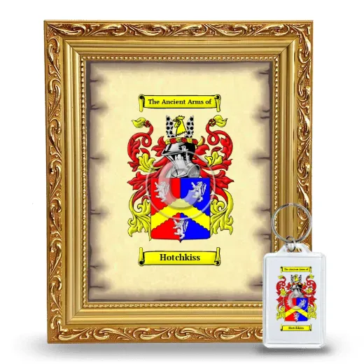 Hotchkiss Framed Coat of Arms and Keychain - Gold