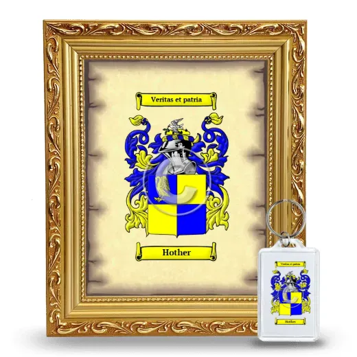 Hother Framed Coat of Arms and Keychain - Gold