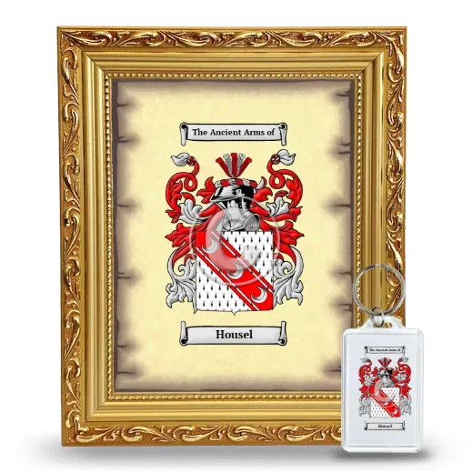 Housel Framed Coat of Arms and Keychain - Gold