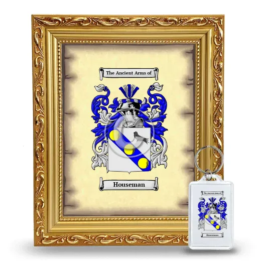 Houseman Framed Coat of Arms and Keychain - Gold