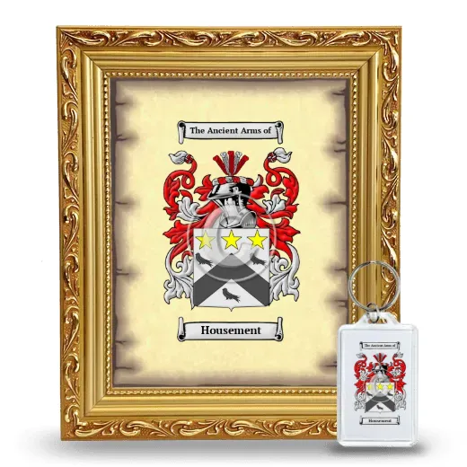 Housement Framed Coat of Arms and Keychain - Gold