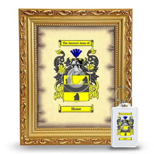Howe Framed Coat of Arms and Keychain - Gold