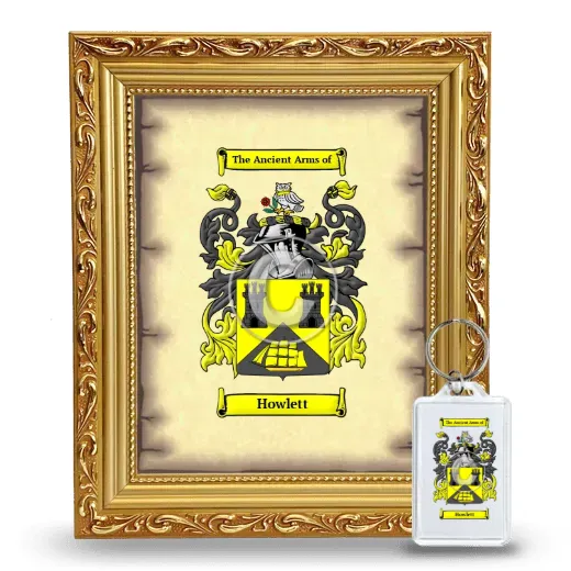 Howlett Framed Coat of Arms and Keychain - Gold