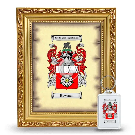 Howmen Framed Coat of Arms and Keychain - Gold