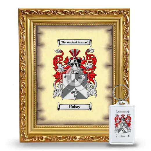 Hubay Framed Coat of Arms and Keychain - Gold