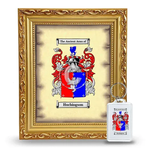 Huchingson Framed Coat of Arms and Keychain - Gold