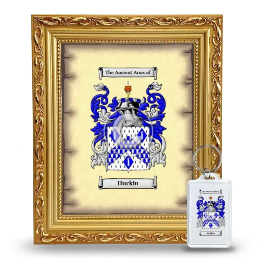 Huckin Framed Coat of Arms and Keychain - Gold