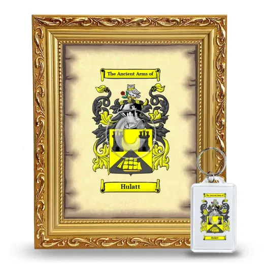 Hulatt Framed Coat of Arms and Keychain - Gold