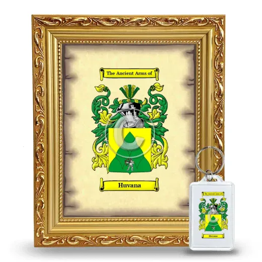 Huvana Framed Coat of Arms and Keychain - Gold