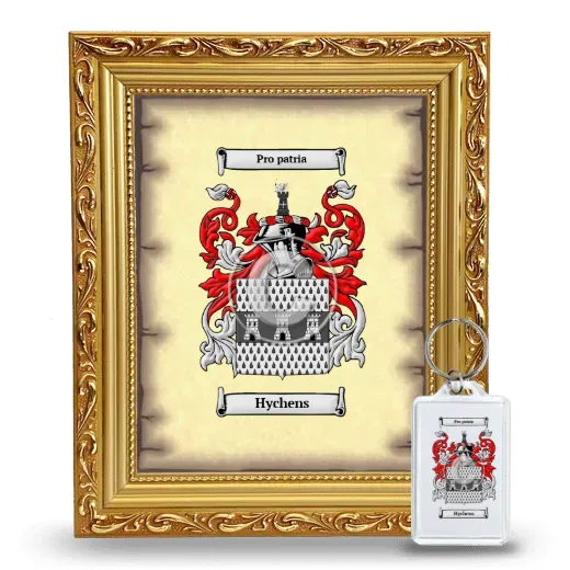 Hychens Framed Coat of Arms and Keychain - Gold
