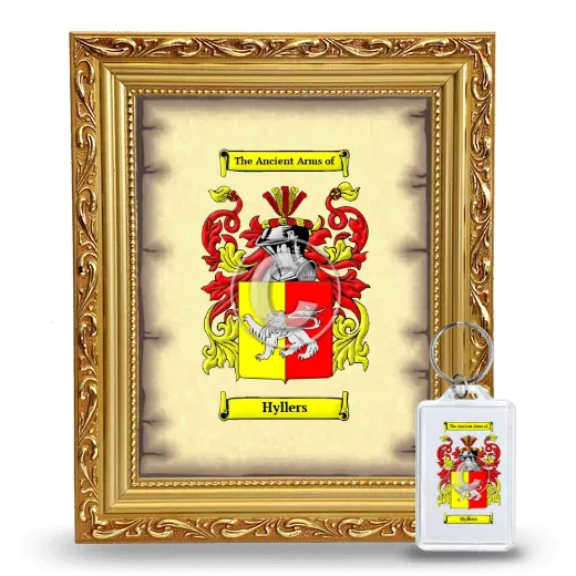 Hyllers Framed Coat of Arms and Keychain - Gold
