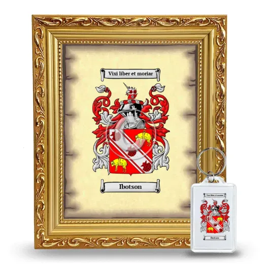 Ibotson Framed Coat of Arms and Keychain - Gold