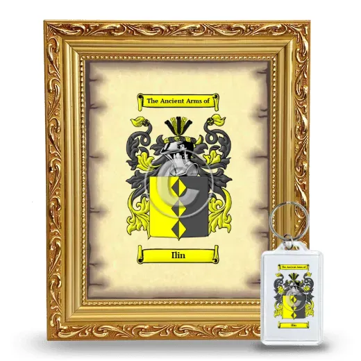 Ilin Framed Coat of Arms and Keychain - Gold