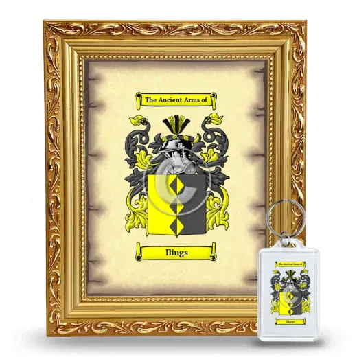 Ilings Framed Coat of Arms and Keychain - Gold