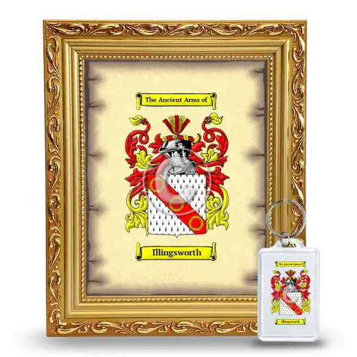Illingsworth Framed Coat of Arms and Keychain - Gold