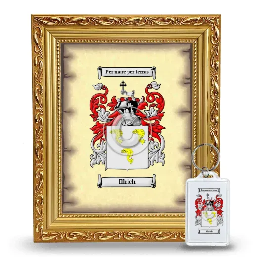 Illrich Framed Coat of Arms and Keychain - Gold