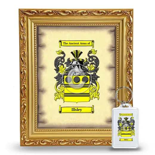 Illsley Framed Coat of Arms and Keychain - Gold
