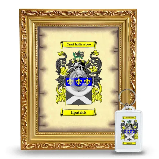 Ilpatrick Framed Coat of Arms and Keychain - Gold