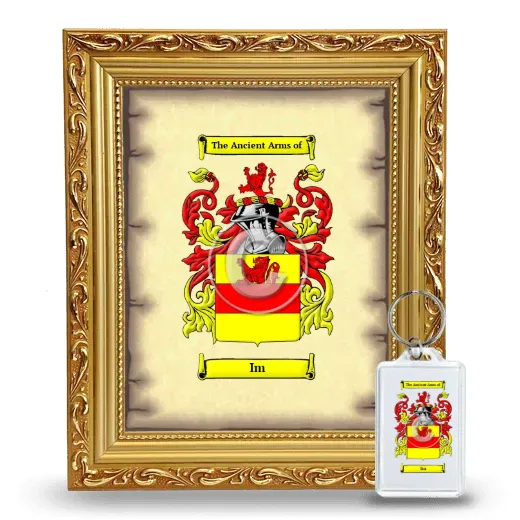 Im Framed Coat of Arms and Keychain - Gold