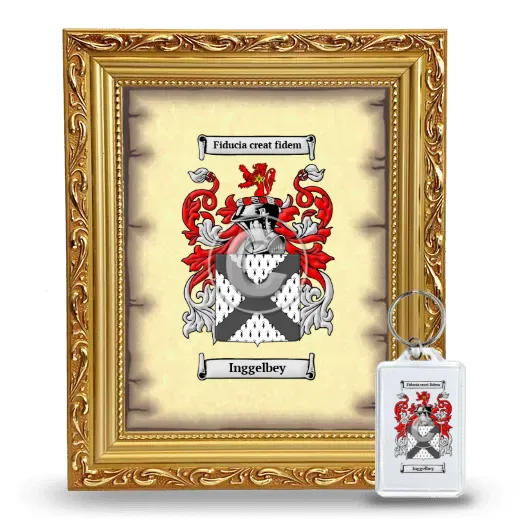Inggelbey Framed Coat of Arms and Keychain - Gold