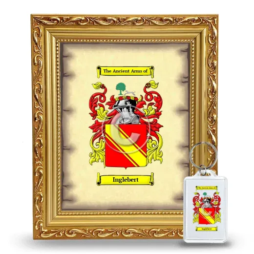 Inglebert Framed Coat of Arms and Keychain - Gold