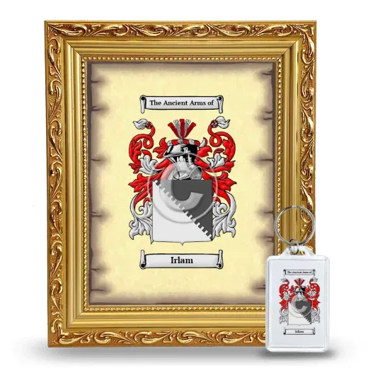 Irlam Framed Coat of Arms and Keychain - Gold