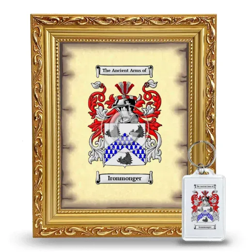 Ironmonger Framed Coat of Arms and Keychain - Gold