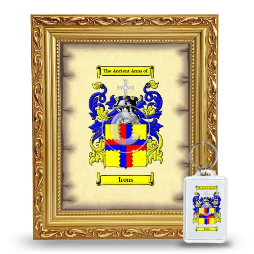 Irons Framed Coat of Arms and Keychain - Gold