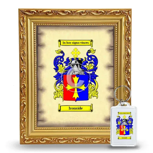Ironside Framed Coat of Arms and Keychain - Gold