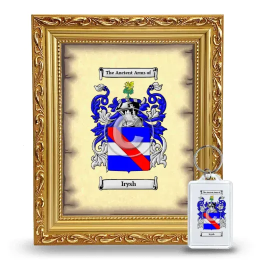 Irysh Framed Coat of Arms and Keychain - Gold