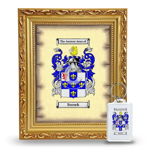 Itscock Framed Coat of Arms and Keychain - Gold