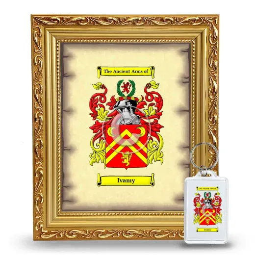Ivamy Framed Coat of Arms and Keychain - Gold