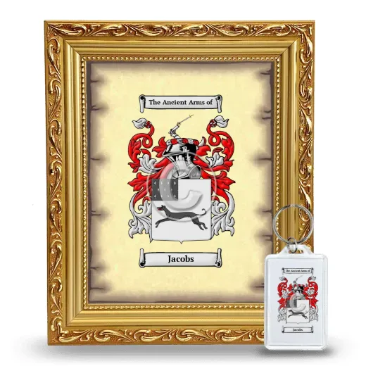 Jacobs Framed Coat of Arms and Keychain - Gold