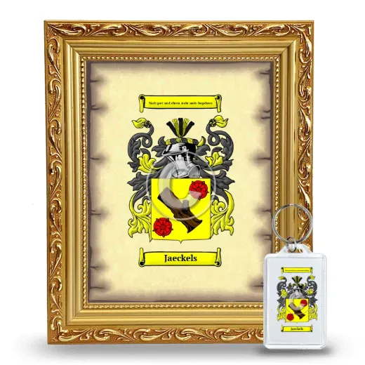 Jaeckels Framed Coat of Arms and Keychain - Gold