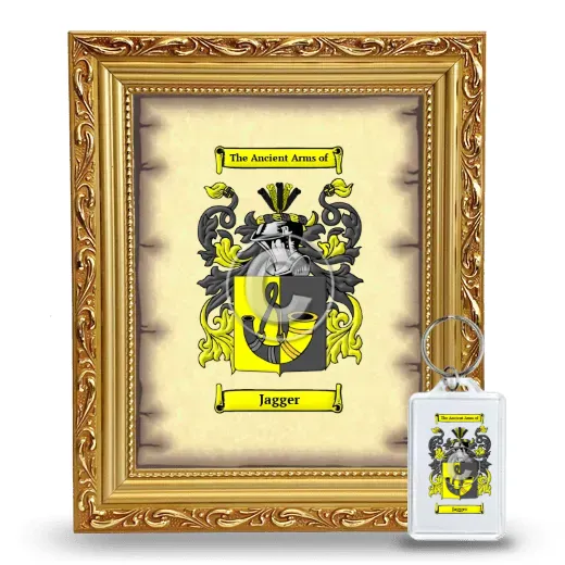 Jagger Framed Coat of Arms and Keychain - Gold